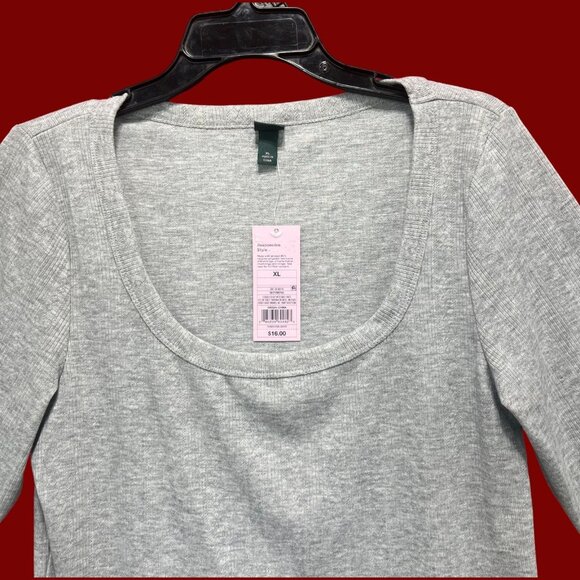 Wild Fable - Women's Long Sleeve T-Shirt - Grey - Extra Large - Picture 11 of 13